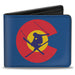 Bi-Fold Wallet - Colorado Skier3 Blues Red Yellow Bi-Fold Wallets Buckle-Down   