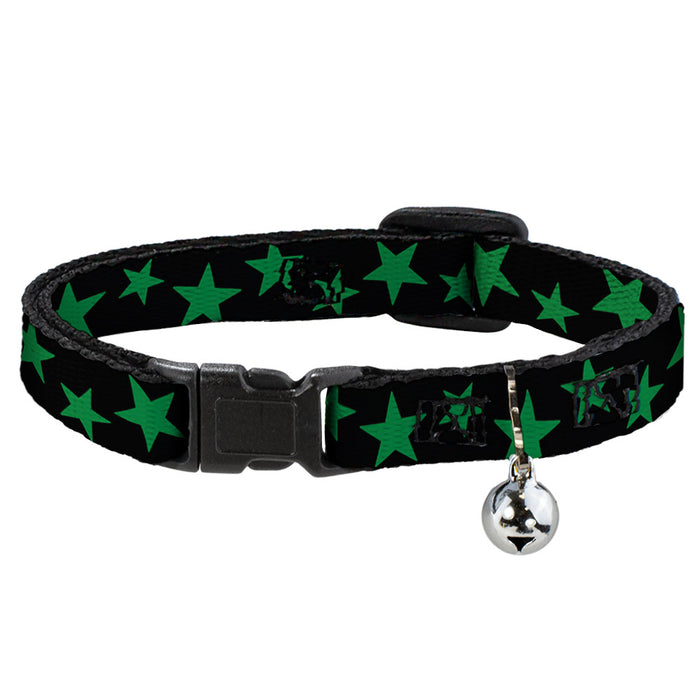 Cat Collar Breakaway - Stars Scattered Black Green Breakaway Cat Collars Buckle-Down   