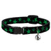 Cat Collar Breakaway - Stars Scattered Black Green Breakaway Cat Collars Buckle-Down   