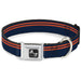 Dog Bone Seatbelt Buckle Collar - Racing Stripe Navy/Orange Seatbelt Buckle Collars Buckle-Down   