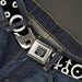 BD Wings Logo CLOSE-UP Full Color Black Silver Seatbelt Belt - Alchemy Symbols CLOSE-UP Black/White Webbing Seatbelt Belts Buckle-Down   