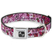 Dog Bone Seatbelt Buckle Collar - Born to Blossom Pink Seatbelt Buckle Collars Buckle-Down   
