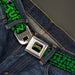 Classic TMNT Logo Full Color Seatbelt Belt - Classic Teenage Mutant Ninja Turtles Group Faces/TURTLES Turtle Shell Black/Green Webbing Seatbelt Belts Nickelodeon   