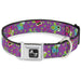 Dog Bone Seatbelt Buckle Collar - Flying Owls w/Leaves Purple/Multi Color Seatbelt Buckle Collars Buckle-Down   