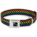 Dog Bone Black/Silver Seatbelt Buckle Collar - Checker Black/Rainbow Multi Color Seatbelt Buckle Collars Buckle-Down   