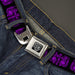 BD Wings Logo CLOSE-UP Full Color Black Silver Seatbelt Belt - BD Skulls w/Wings Black/Purple Webbing Seatbelt Belts Buckle-Down   