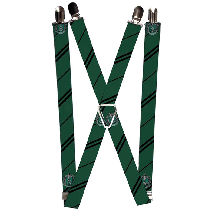Suspenders - 1.0" - Slytherin Crest Stripe Green Black Suspenders The Wizarding World of Harry Potter Default Title  