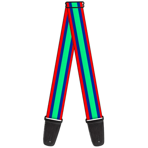Guitar Strap - Stripes Red Blue Green Guitar Straps Buckle-Down   