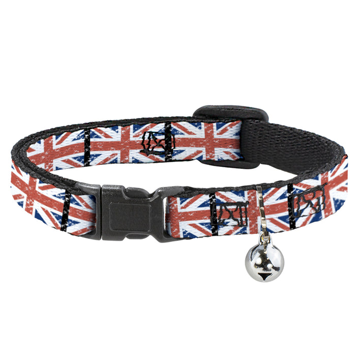 Cat Collar Breakaway - United Kingdom Flags Weathered Breakaway Cat Collars Buckle-Down   