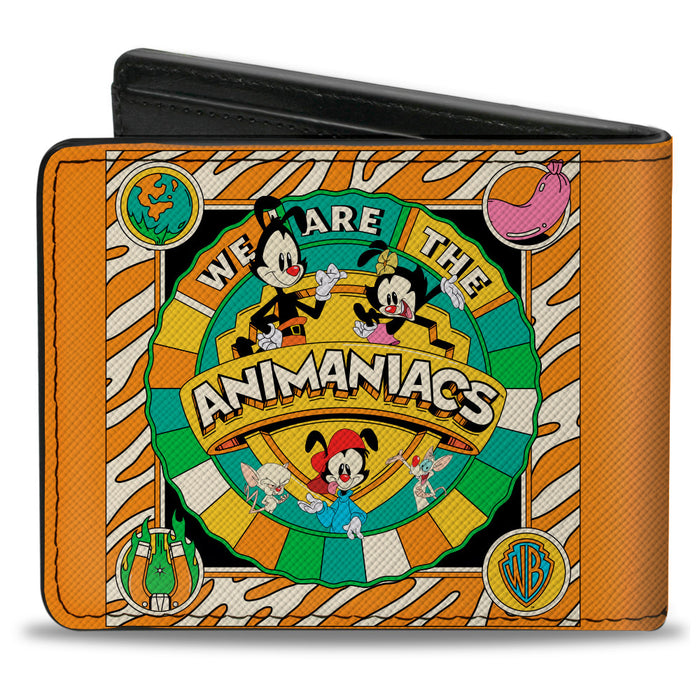 Bi-Fold Wallet - Animaniacs WE ARE THE ANIMANIACS Group Pose Orange White Bi-Fold Wallets Animaniacs   