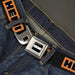 HEMI Bold Full Color Black/Orange/White/Black Seatbelt Belt - HEMI Bold Black/Orange/White/Black Webbing Seatbelt Belts Hemi   