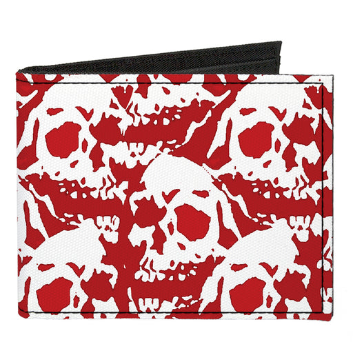 Canvas Bi-Fold Wallet - Skull Yard Red White Canvas Bi-Fold Wallets Buckle-Down   