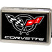 Business Card Holder - LARGE - Corvette FCG Black White Red Metal ID Cases GM General Motors   