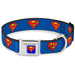 Superman Full Color Blue Seatbelt Buckle Collar - Superman Shield Blue Seatbelt Buckle Collars DC Comics   
