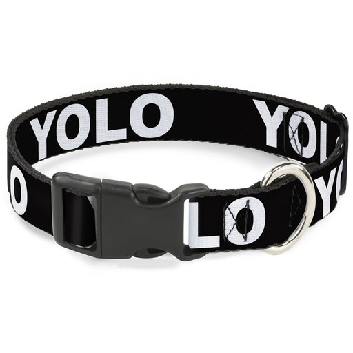 Plastic Clip Collar - YOLO Black/White Plastic Clip Collars Buckle-Down   