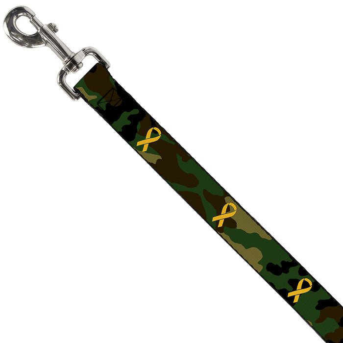 Dog Leash - Support Our Troops Camo Olive/Yellow Ribbon Dog Leashes Buckle-Down   