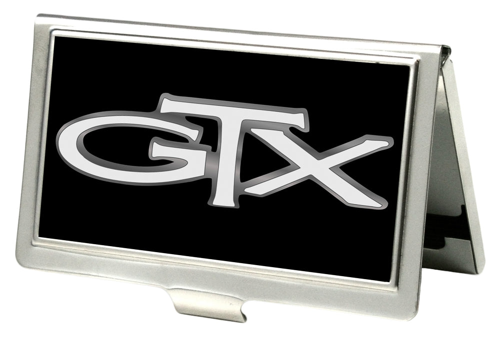 Business Card Holder - SMALL - Plymouth GTX Emblem FCG Black Silver Fade White Business Card Holders Dodge   