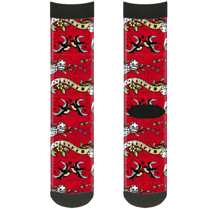 Sock Pair - Polyester - Lucky Red - CREW Socks Buckle-Down   