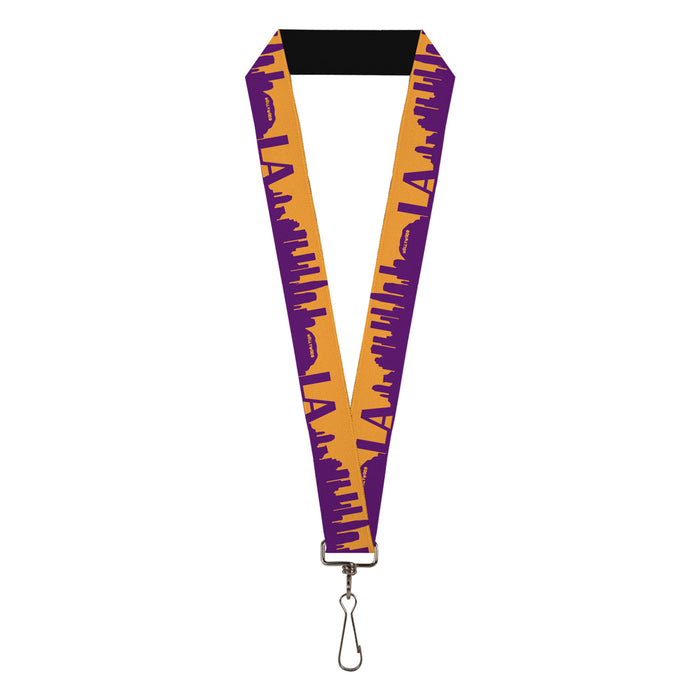 Lanyard - 1.0" - Los Angeles Solid Skyline Gold Purple Lanyards Buckle-Down   