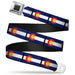 BD Wings Logo CLOSE-UP Full Color Black Silver Seatbelt Belt - Colorado Flags Webbing Seatbelt Belts Buckle-Down   