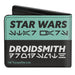 Bi-Fold Wallet - Star Wars BABU FRIK Pose + STAR WARS DROIDSMITH Aurebesh Checker Teal Black White Bi-Fold Wallets Star Wars   