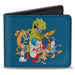 Bi-Fold Wallet - Nick 90's Rewind 7-Character Group Pose Turquoise Bi-Fold Wallets Nickelodeon   