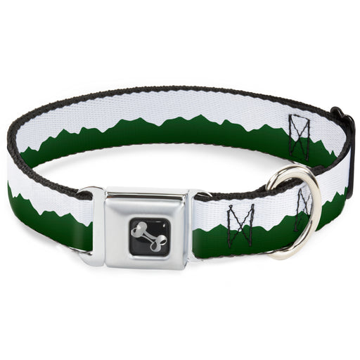 Dog Bone Seatbelt Buckle Collar - Colorado Solid Mountains Green/White Seatbelt Buckle Collars Buckle-Down   