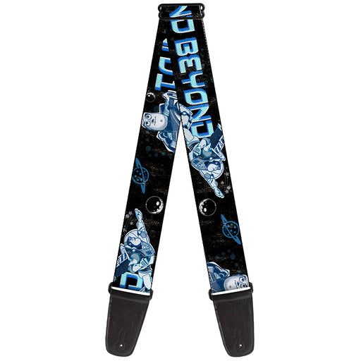 Guitar Strap - Buzz Poses Stars TO INFINITY AND BEYOND Black Blues Guitar Straps Disney   