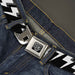 BD Wings Logo CLOSE-UP Full Color Black Silver Seatbelt Belt - Lightning Bolts Sketch Black/White Webbing Seatbelt Belts Buckle-Down   