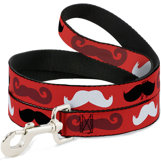 Dog Leash - Mustaches Red/Brown/White/Black Dog Leashes Buckle-Down   