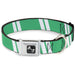 Dog Bone Seatbelt Buckle Collar - Hash Mark Stripe Double Green/Silver Seatbelt Buckle Collars Buckle-Down   