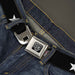 BD Wings Logo CLOSE-UP Full Color Black Silver Seatbelt Belt - Star Black/White Webbing Seatbelt Belts Buckle-Down   