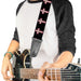 Guitar Strap - Cross Repeat Black Leopard Brown Pink Outline Guitar Straps Buckle-Down   