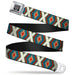 BD Wings Logo CLOSE-UP Full Color Black Silver Seatbelt Belt - Geometric Diamonds Grays/Red/Turquoise Webbing Seatbelt Belts Buckle-Down   