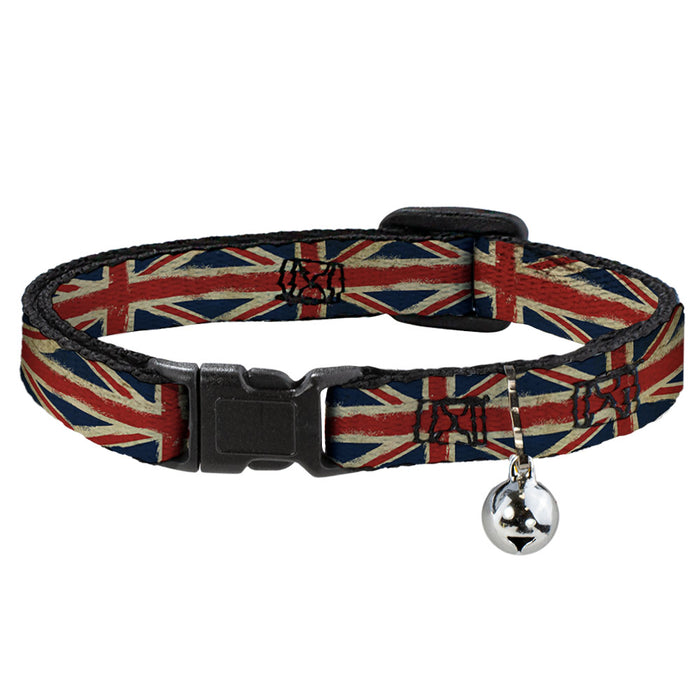 Cat Collar Breakaway - United Kingdom Flags Distressed Painting Breakaway Cat Collars Buckle-Down   