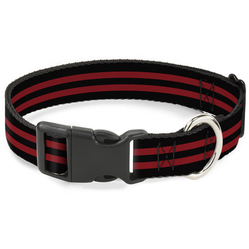Plastic Clip Collar - Stripe Black/Red Plastic Clip Collars Buckle-Down   