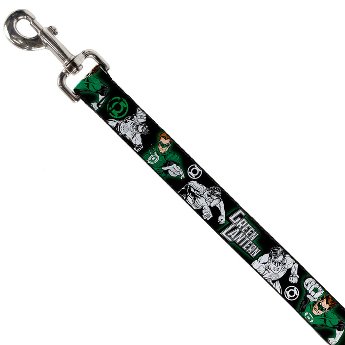 Dog Leash - GREEN LANTERN/Logo Collage Weathered Greens Dog Leashes DC Comics   