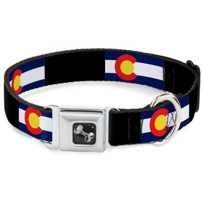 Dog Bone Seatbelt Buckle Collar - Colorado Flags3/Black Seatbelt Buckle Collars Buckle-Down   