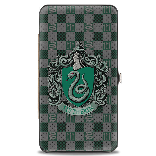 Hinged Wallet - Harry Potter SLYTHERIN Crest Heraldry Checkers Gray Greens Hinged Wallets The Wizarding World of Harry Potter Default Title  