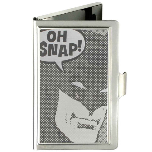 Business Card Holder - SMALL - Batman Face OH SNAP! Brushed Silver Business Card Holders DC Comics   