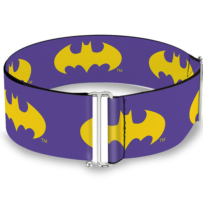 Cinch Waist Belt - Batman Signal Purple Yellow Womens Cinch Waist Belts DC Comics   