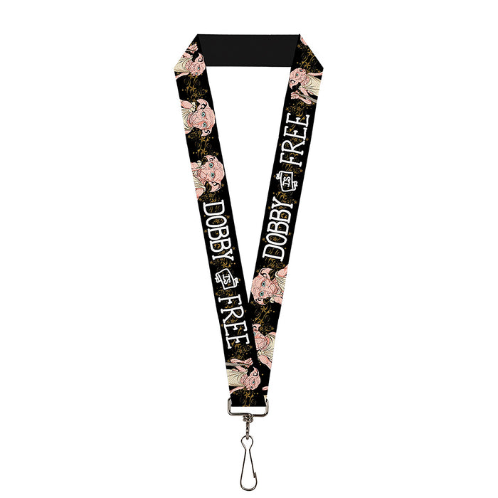 Lanyard - 1.0" - DOBBY IS FREE 3-Dobby Poses Star Swirls Black Gold White Lanyards The Wizarding World of Harry Potter Default Title  