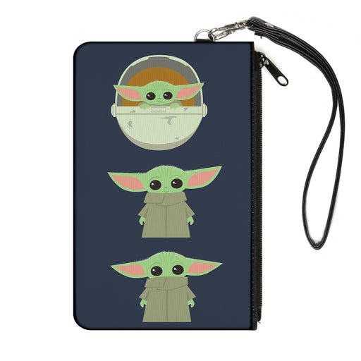 Canvas Zipper Wallet - SMALL - Star Wars The Child 3 Chibi Poses Gray Canvas Zipper Wallets Star Wars   