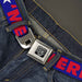 BD Wings Logo CLOSE-UP Full Color Black Silver Seatbelt Belt - 'MERICA/Star Blue/Red/White Webbing Seatbelt Belts Buckle-Down   