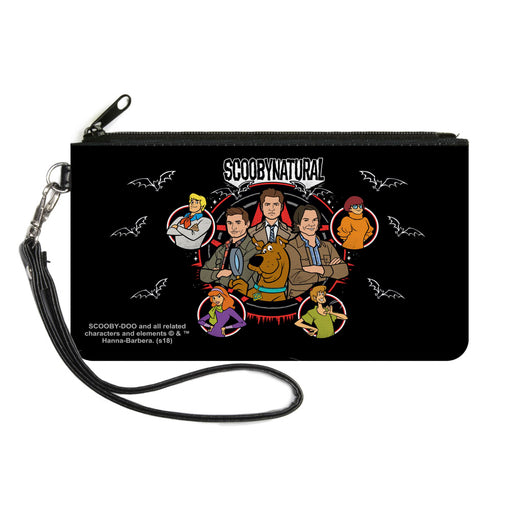Canvas Zipper Wallet - SMALL - SCOOBYNATURAL 8-Character Group Pentagram Bats Black White Red Canvas Zipper Wallets Scooby Doo Supernatural   