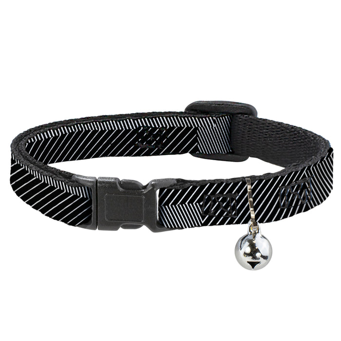 Cat Collar Breakaway - Hash Mark Stripe Black White Breakaway Cat Collars Buckle-Down   