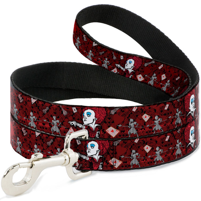 Dog Leash - Queen of Hearts Poses/Hearts/Cards Reds/Black Dog Leashes Disney   