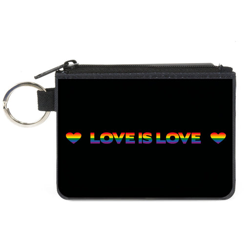 Canvas Zipper Wallet - MINI X-SMALL - LOVE IS LOVE Heart Black Rainbow Canvas Zipper Wallets Buckle-Down   