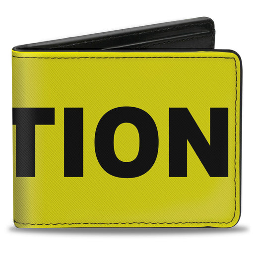 Bi-Fold Wallet - CAUTION Warning Yellow Black Bi-Fold Wallets Buckle-Down   