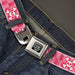 BD Wings Logo CLOSE-UP Full Color Black Silver Seatbelt Belt - Cute Skulls w/Checkers Pinks/White Webbing Seatbelt Belts Buckle-Down   